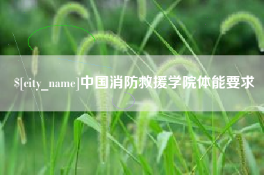 馆陶中国消防救援学院体能要求