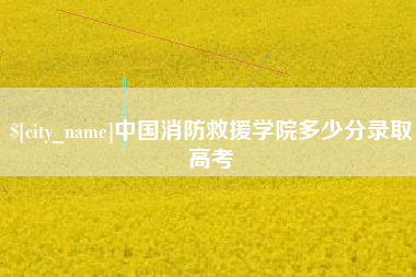 馆陶中国消防救援学院多少分录取高考