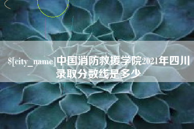 馆陶中国消防救援学院2021年四川录取分数线是多少