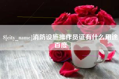馆陶消防设施操作员证有什么用途百度