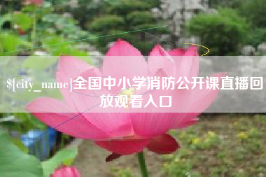 馆陶全国中小学消防公开课直播回放观看入口