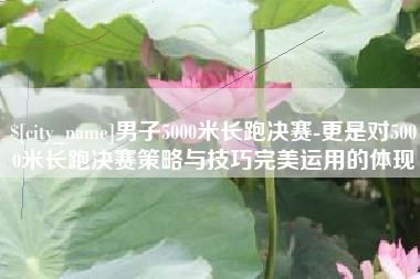 馆陶男子5000米长跑决赛-更是对5000米长跑决赛策略与技巧完美运用的体现