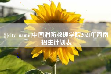 馆陶中国消防救援学院2021年河南招生计划表