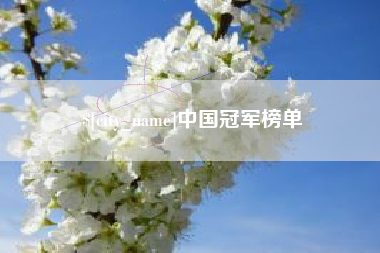 馆陶中国冠军榜单