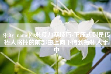 馆陶60米接力赛技巧-下压式则是传棒人将棒的前部由上向下传到接棒人手中