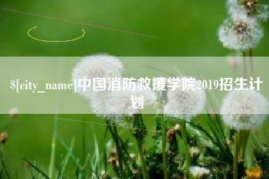 馆陶中国消防救援学院2019招生计划