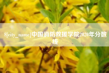 馆陶中国消防救援学院2020年分数线